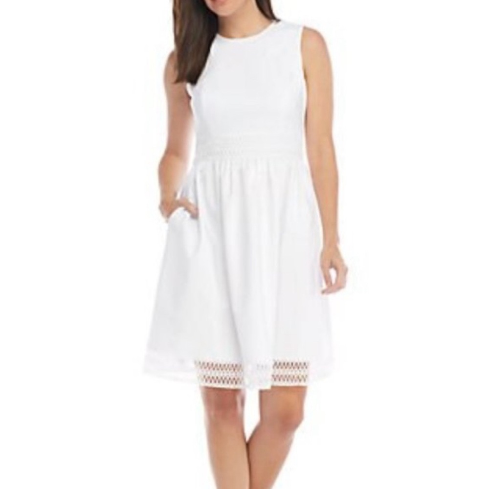 White Calvin Klein Fit and Flare Dress